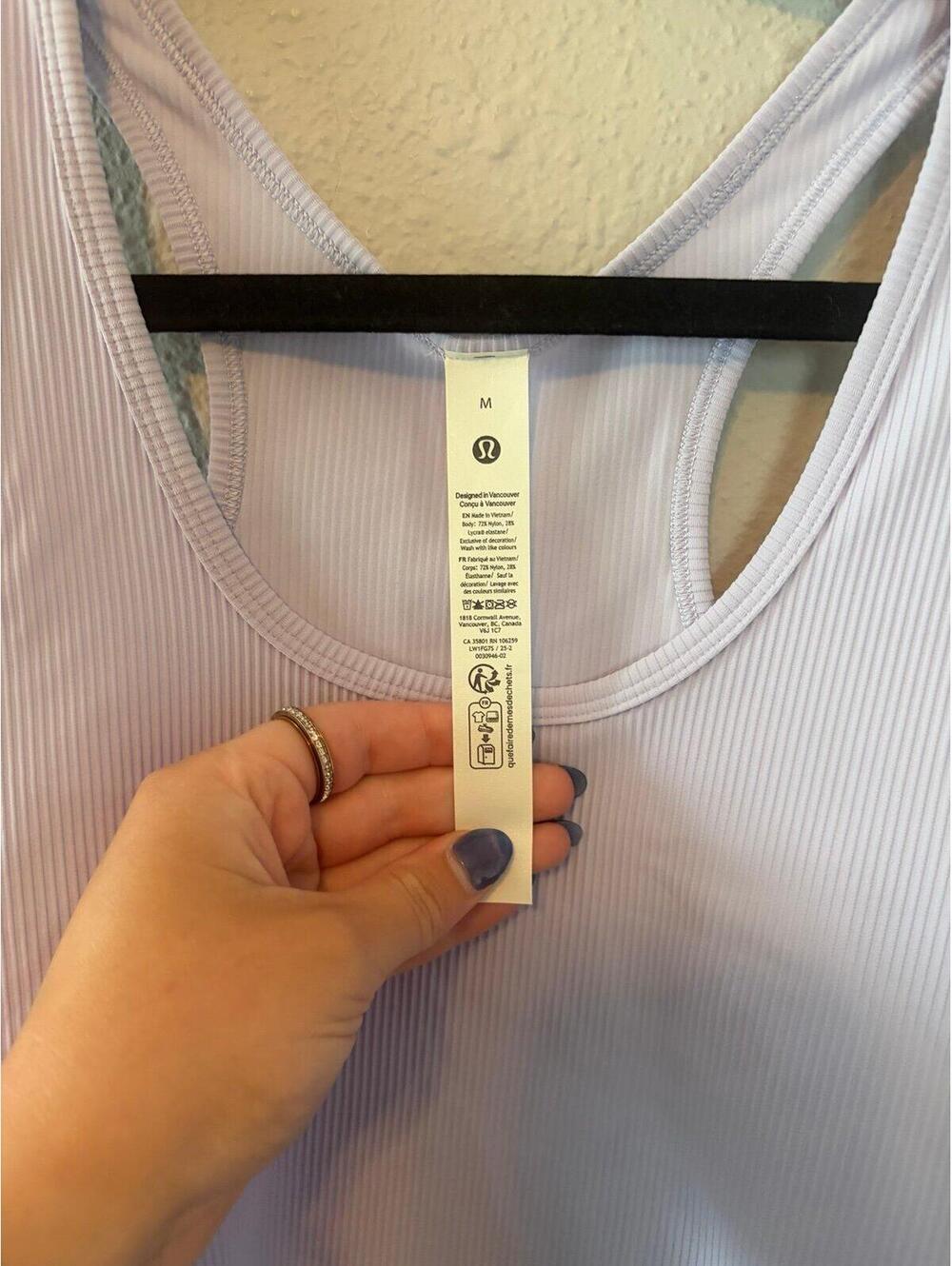NWT Lululemon Power Pivot Training Tank Top Ribbed Lavender Frost Purple size M. - Picture 2 of 8